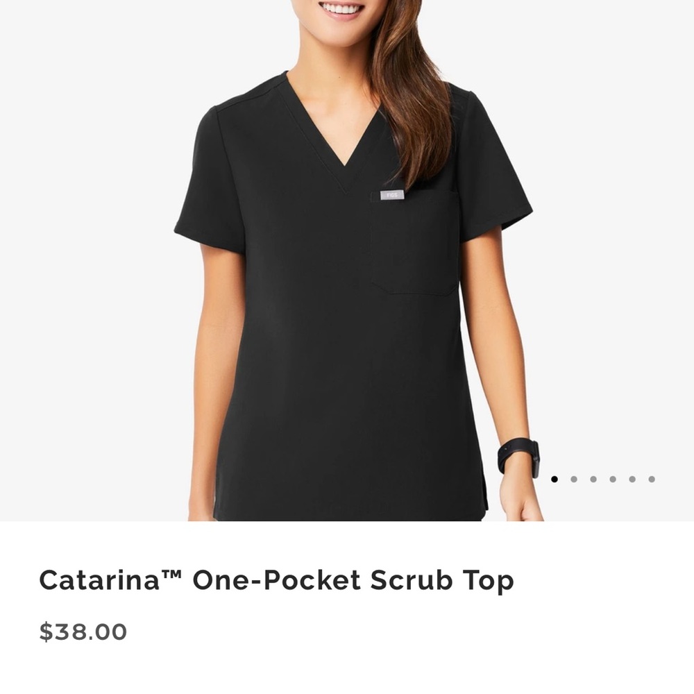 EUC figs Catarina scrub top. Black.